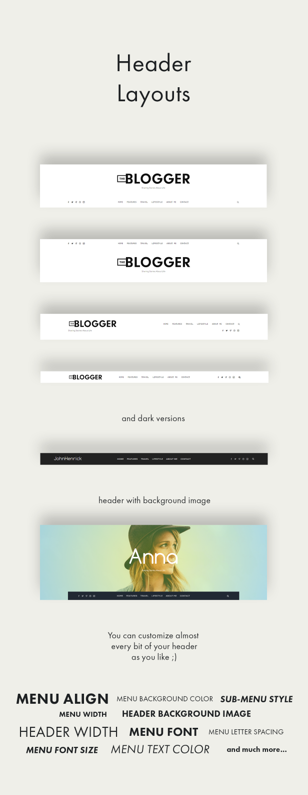 theblogger header layouts