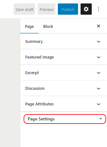 Page Settings