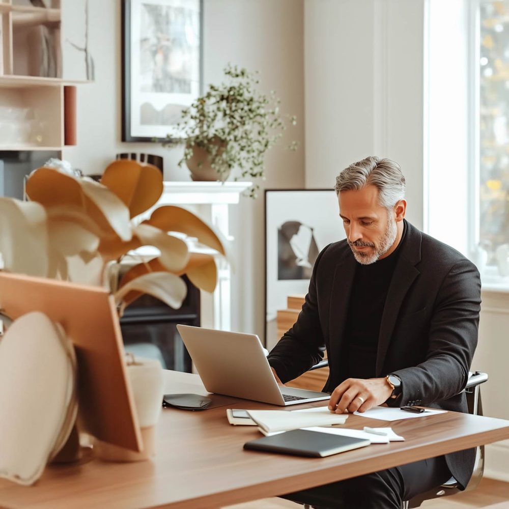 Man Working in Modern Office